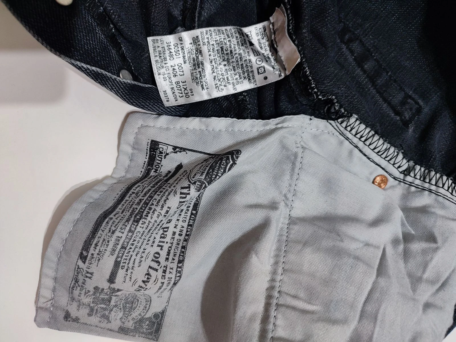 Jeans Levi’s 501 Original Grijs / Zwart Gewassen W31 L30 – photo 3